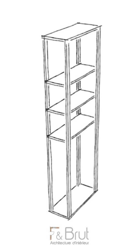 Etagère minimaliste sur mesure en bois naturel