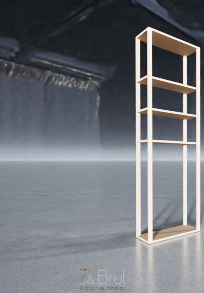 Etagère minimaliste sur mesure en bois naturel