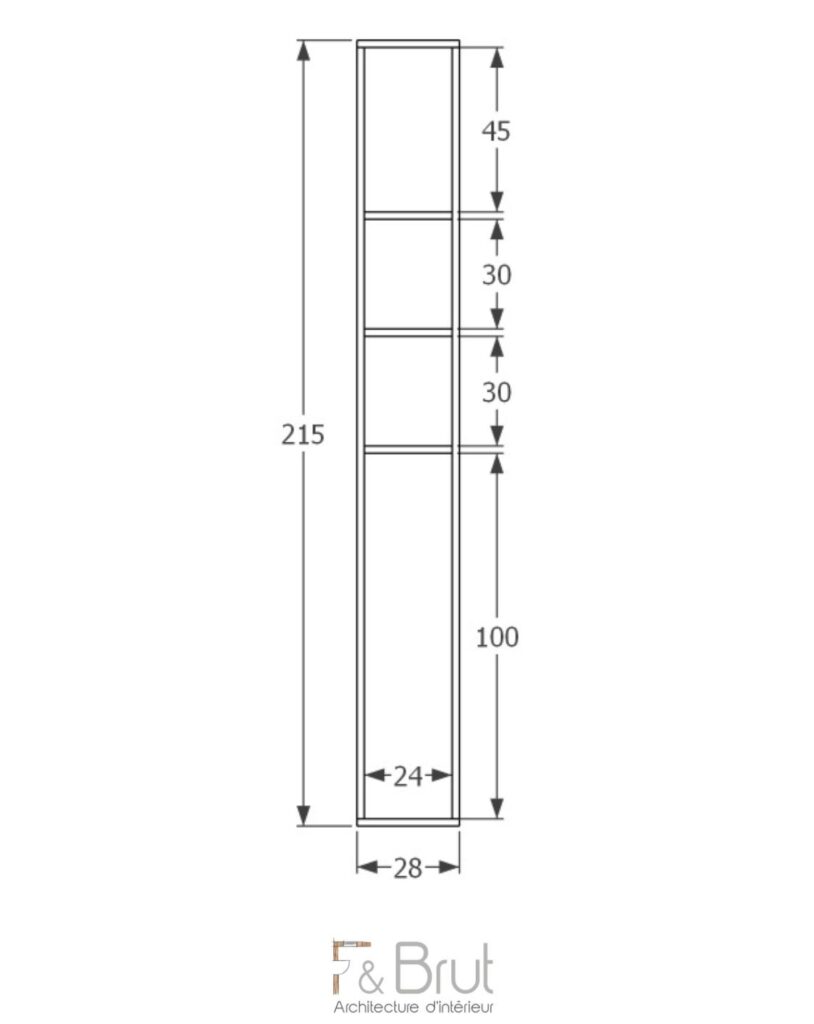 Etagère minimaliste sur mesure en bois naturel